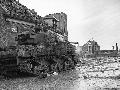 Polish tanks move through the devasted town of Moerdijh, 1944.